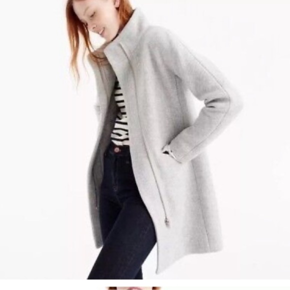J.Crew Gray Cocoon Coat Heather Dusk Size 0 - Picture 3 of 5